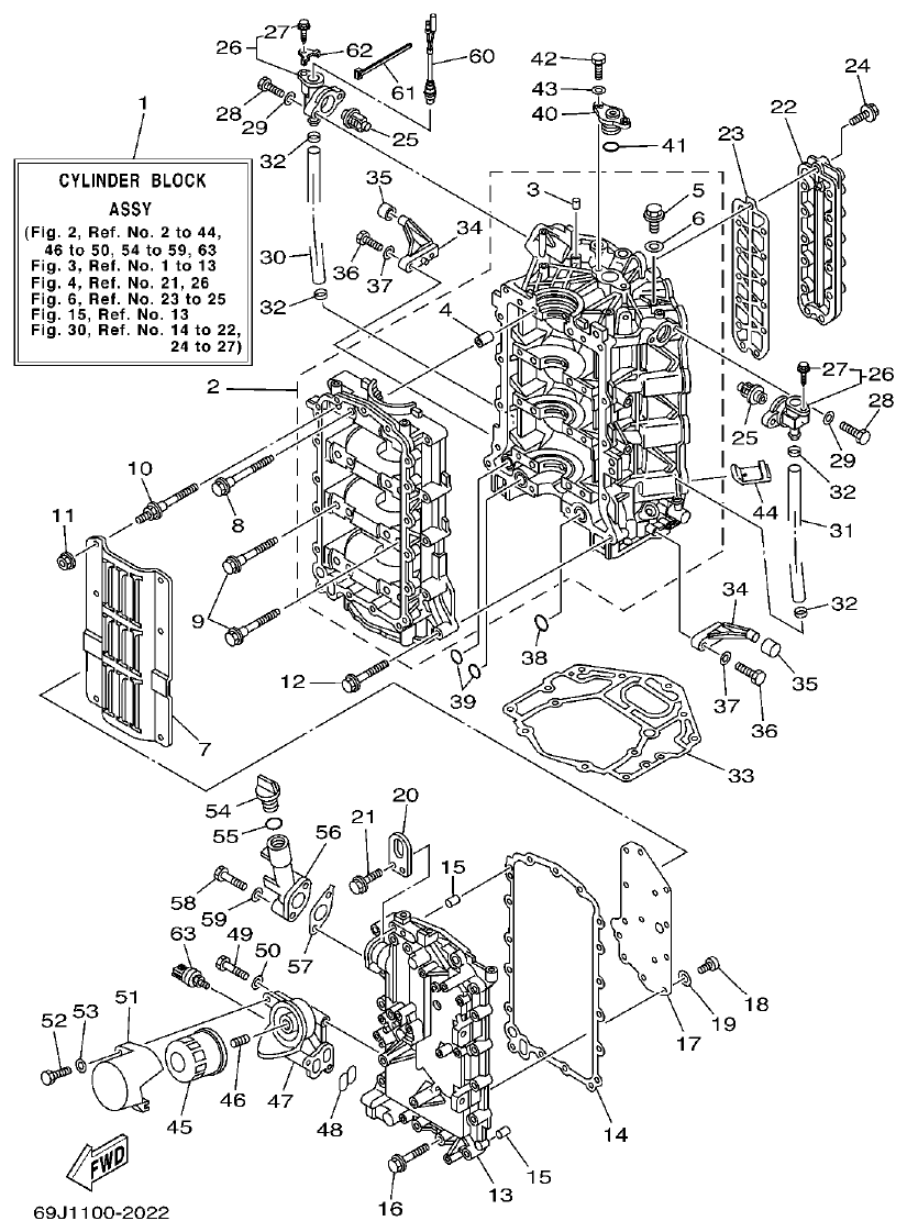 Yamaha A1 CYLINDER. CRANKCASE 1 parts diagram